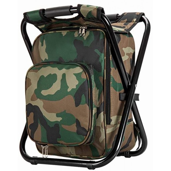 Large Size 3 in1 Multifunction Fishing Backpack Chair, Portable Hiking Camouflage Camping Stool, Folding Cooler Insulated Picnic Bag Backpack Stool