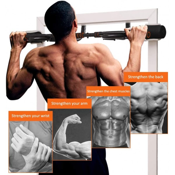 Pull up Bar for Doorway, Portable Pullup Chin up Bar Home, No Screws Multifunctional Dip bar Fitness, Door Exercise Equipment Body Gym System Trainer