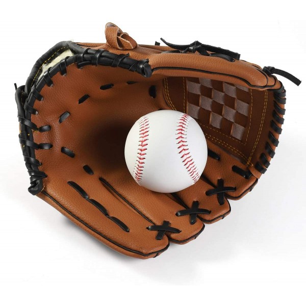 Baseball Gloves, Kids Teens Youth Durable Leather Softball Baseball Picher Mitt for Boys Girls Left Hand Infielder Baseball Fielding Glove Series Outdoor Sports Training Practice Equipment