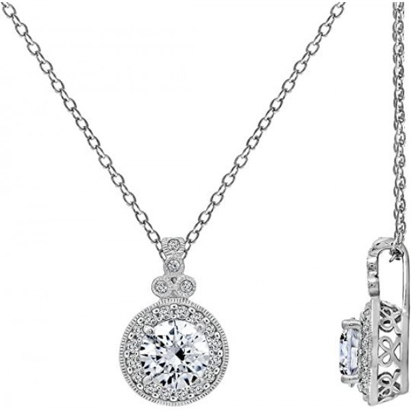      Platinum Plated Sterling Silver Antique Penda...