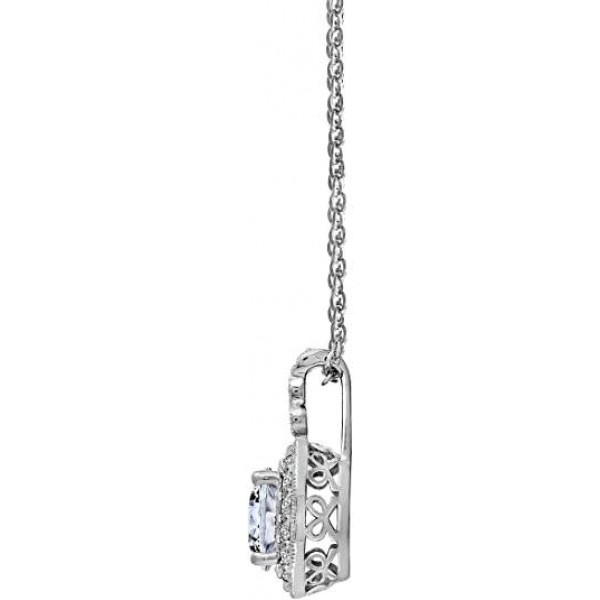      Platinum Plated Sterling Silver Antique Pendant Necklace set with Round Cut Infinite Elements Cubic Zirconia (2.8 cttw)