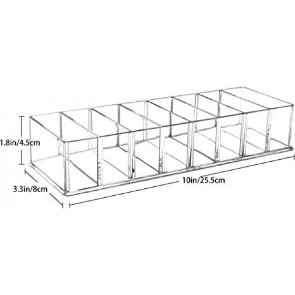      Detachable Makeup Organizer, 8 Compartments Acrylic Cosmetic Storage Jewelry Display Boxes, Clear Drawer Organizers Case for Dresser Vanity Bathroom Kitchen