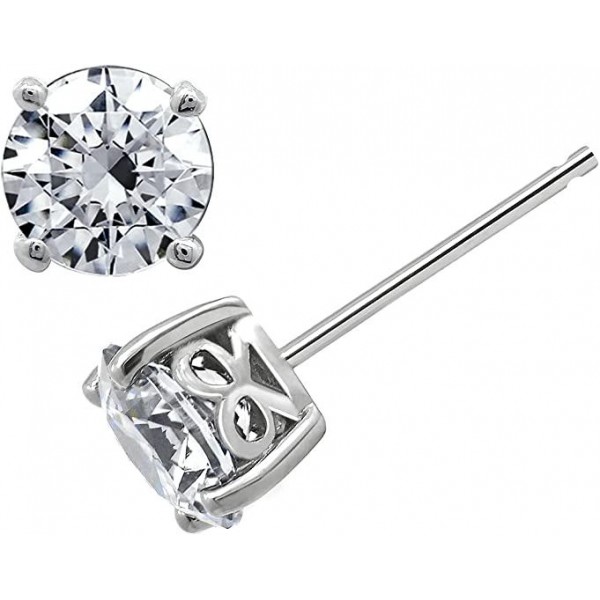  Platinum Plated Sterling Silver Stud Earrings set...