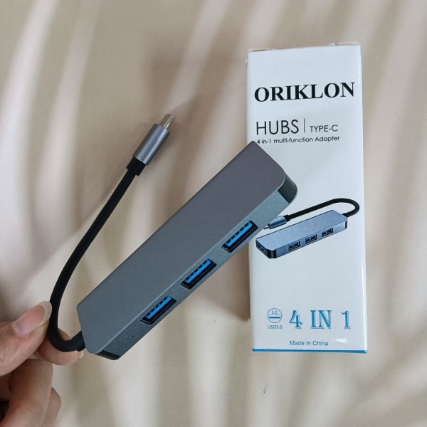 ORIKLON hubs USB Hub, 4-Port USB 3.0 Hub Ultra-Slim Data USB Splitter Charging Supported 