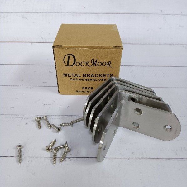 DOCKMOOR metal brackets for general use Corner Brace, Heavy Duty Double Wide L Bracket