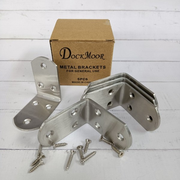 DOCKMOOR metal brackets for general use Corner Brace, Heavy Duty Double Wide L Bracket