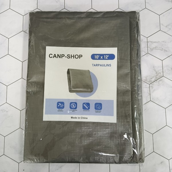 CANP-SHOP Tarpaulins Heavy Duty Poly Tarp - 10' x 12' - 10 Mil Thick Waterproof